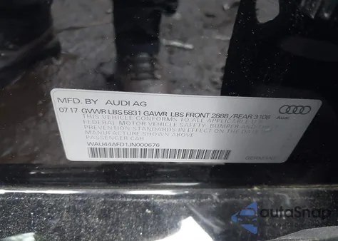 2018 Audi A8 L 3.0T from USA, damaged, VIN WAU44AFD1JN000676